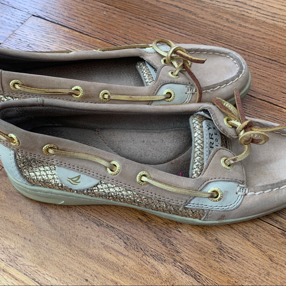 Sperry Gold Glitter Topsiders